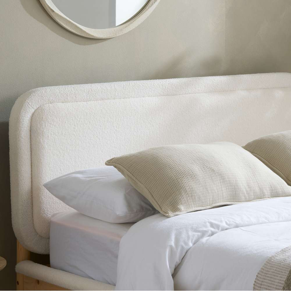 Birlea Emmi King Size White Fabric Bed with Headboard Image 6