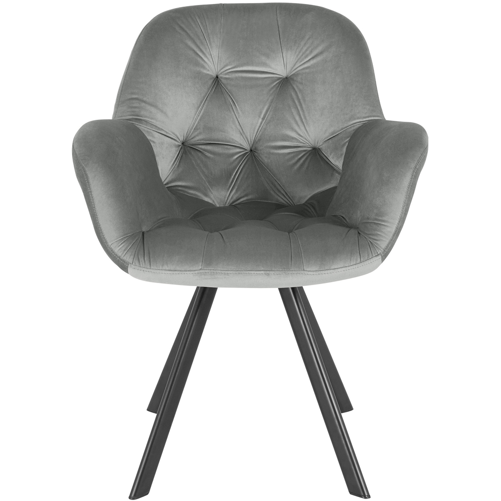 Dorel Elli Set of 2 Grey Blue Velvet Armchair Image 4