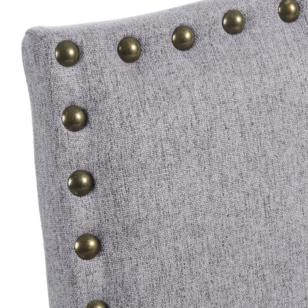 Living and Home Grey Linen Kitchen Counter Bar Stool Set of 2 Image 6