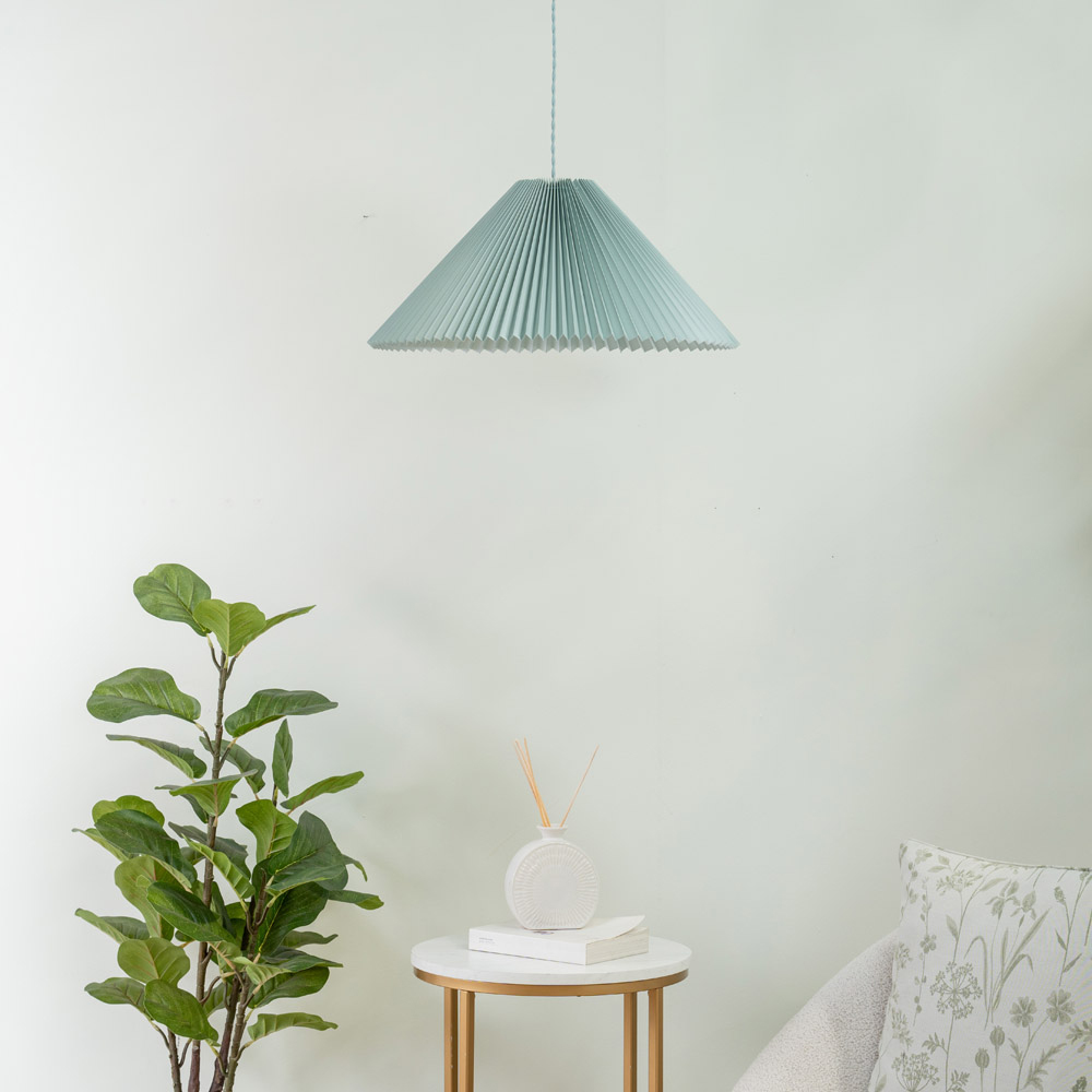 ValueLights Akira Blue Pleated Shade LED Pendant Light Image 6