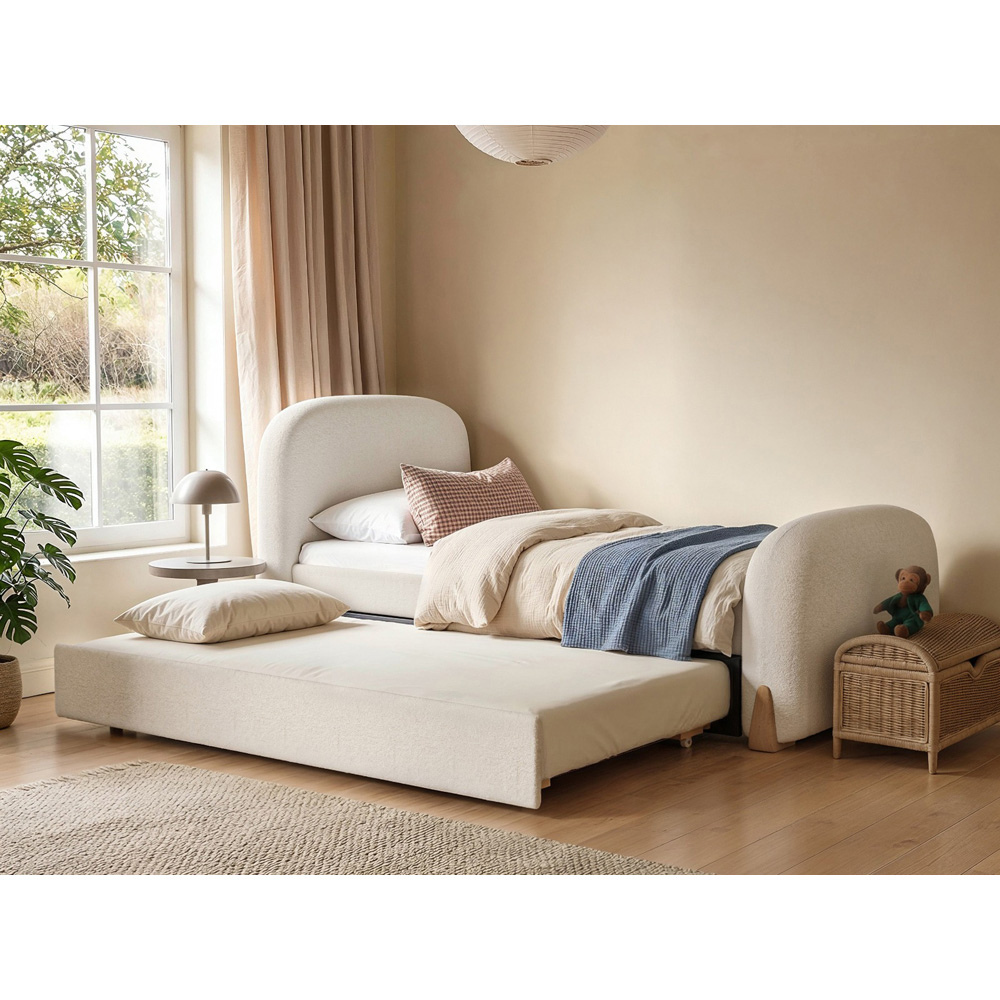 Flair Ines Single Cream Day Bed with Trundle Image 5