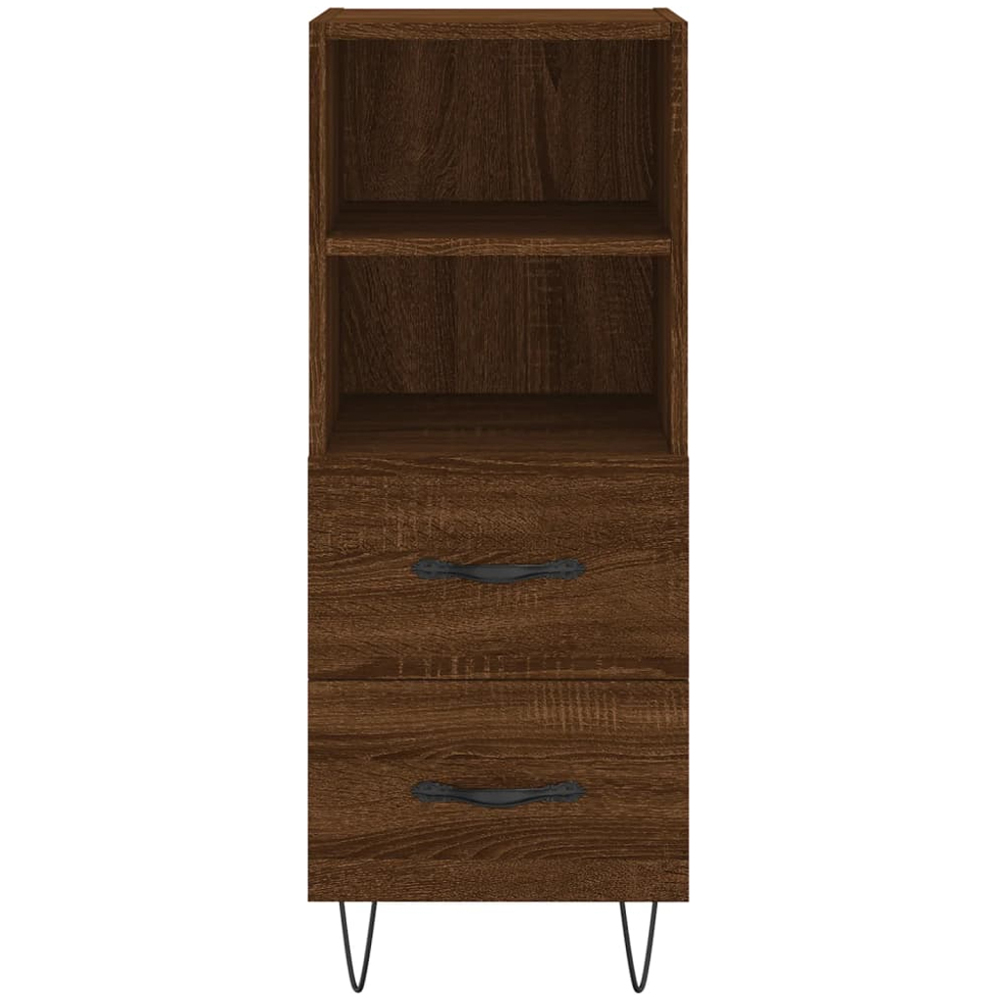 vidaXL 2 Drawer 2 Shelf Brown Oak Sideboard Image 6