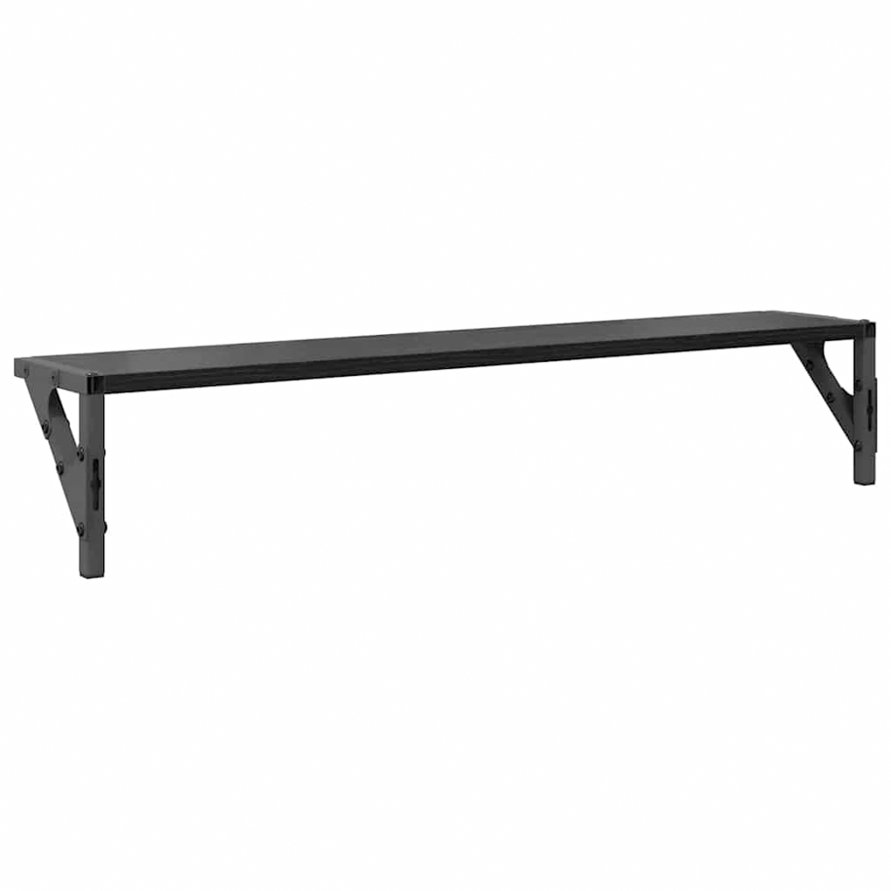 vidaXL 80 x 15cm Black Oak Wall Shelf Set of 2 Image 7