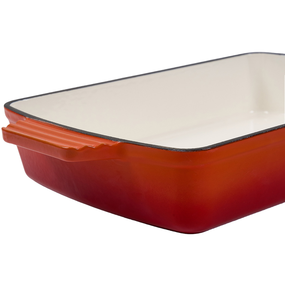 Living and Home 3L Orange Enamelled Rectangular Baking Dish Image 3