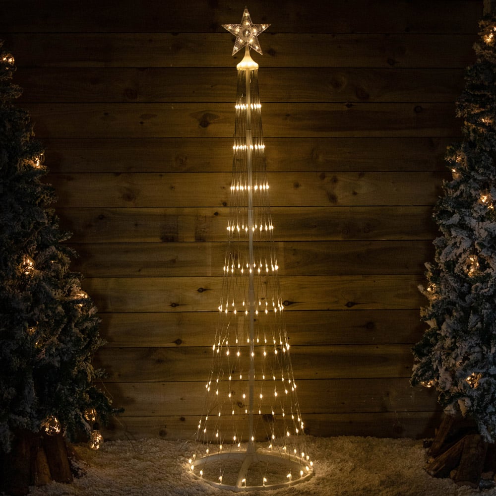 Samuel Alexander Warm White LED Light Up Christmas Cone Tree 8.2ft Image 1