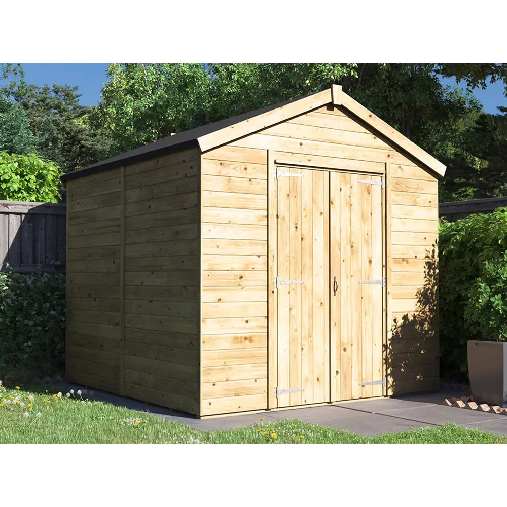Dunster House Overlord 8 x 8ft Modular Brown Apex Bike Shed Image 3