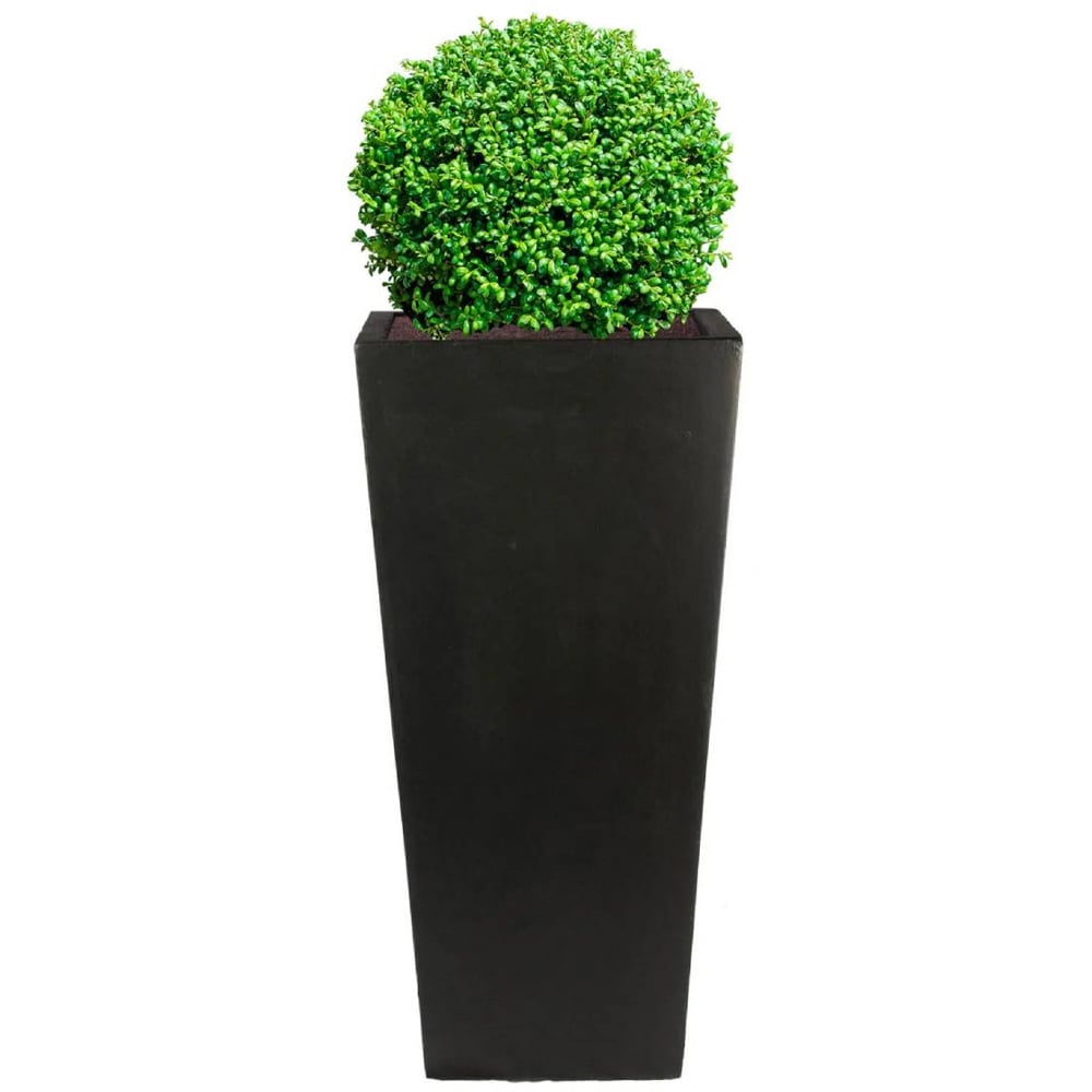 wilko Black Light Concrete Fibrestone Tapered Shape Outdoor Plant Pot 50.5cm Image 3