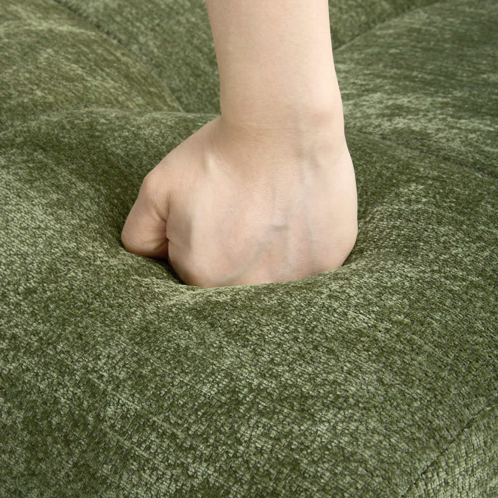 Living and Home Green Chenille Quilted Backrest Lounge Chair Image 6