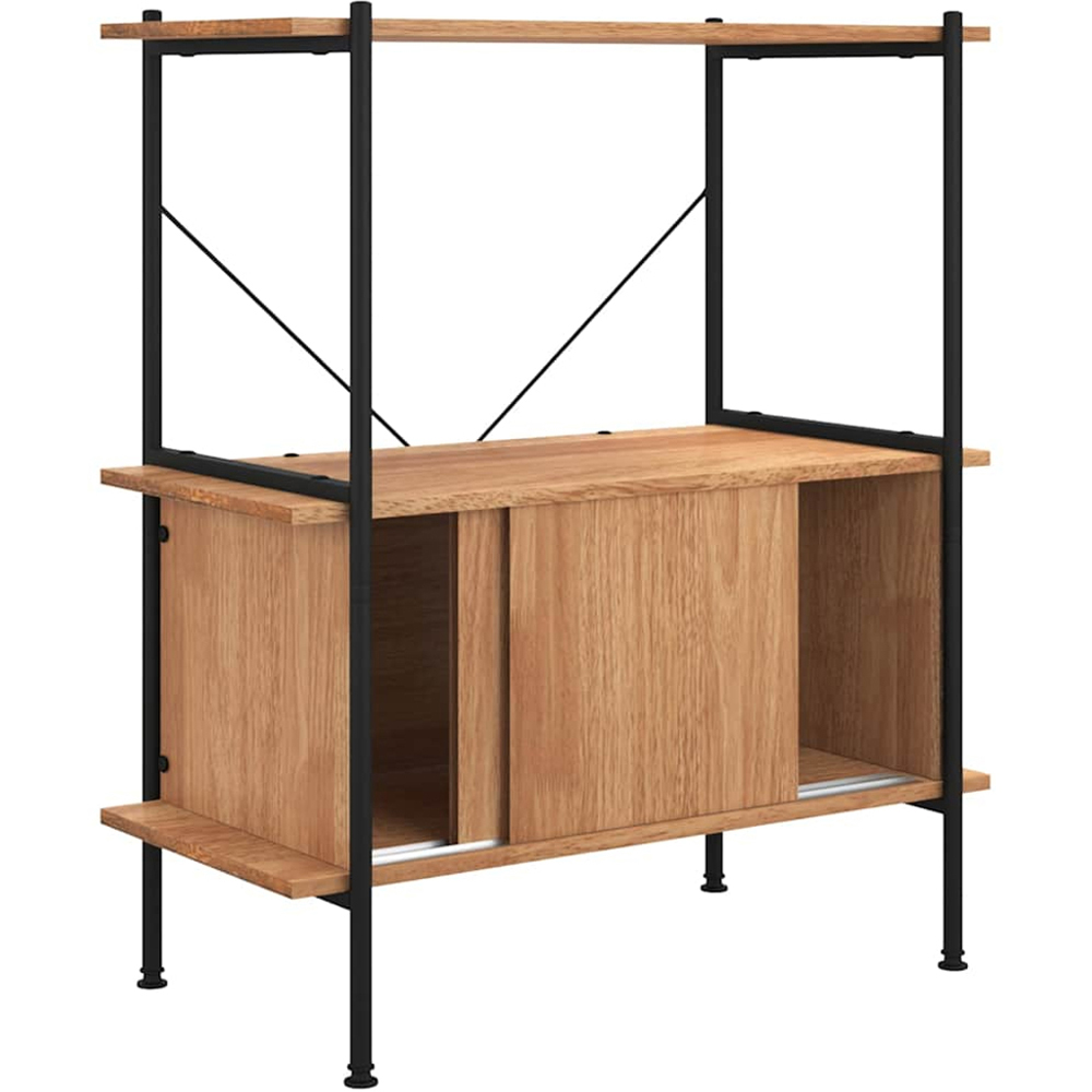 vidaXL 2 Door 2 Shelf Light Brown Shelving Unit Image 3