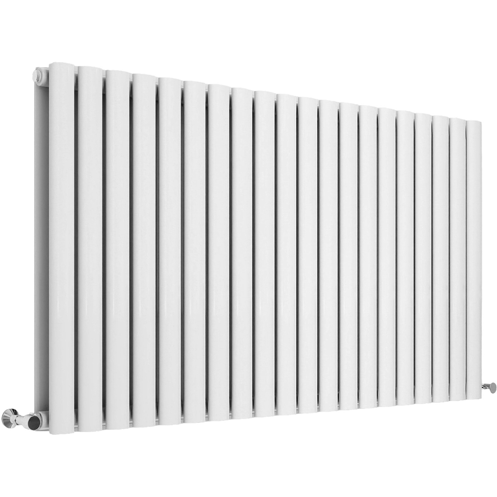 Stech Homes 5254 BTU White Double Panel Horizontal Oval Column Radiator 600 x 1180mm Image 1
