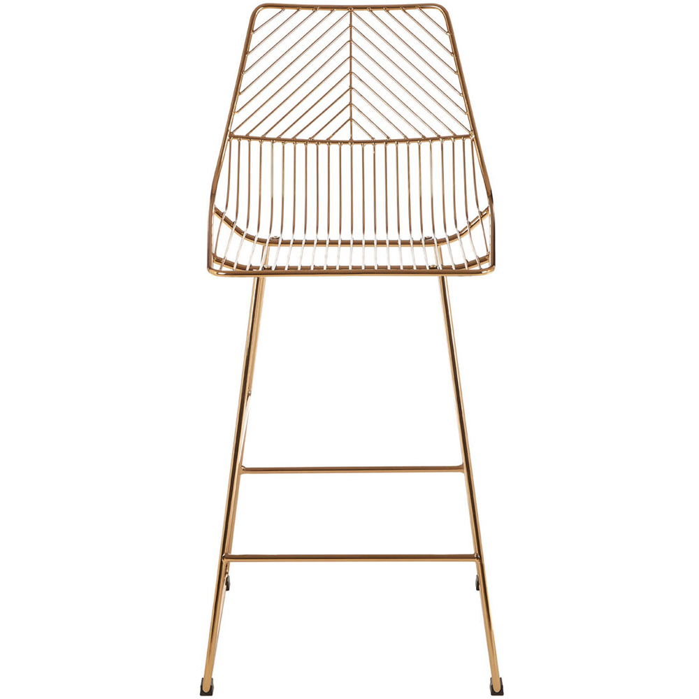 Premier Housewares District Gold Metal Wire Tapered Bar Chair | Wilko