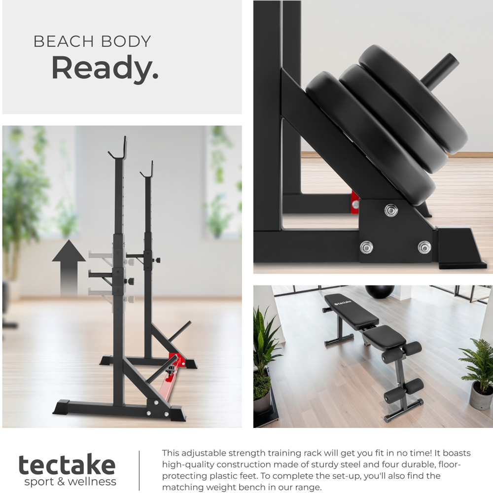 tectake Apollo Adjustable Squat Rack with Weight Holders Image 4