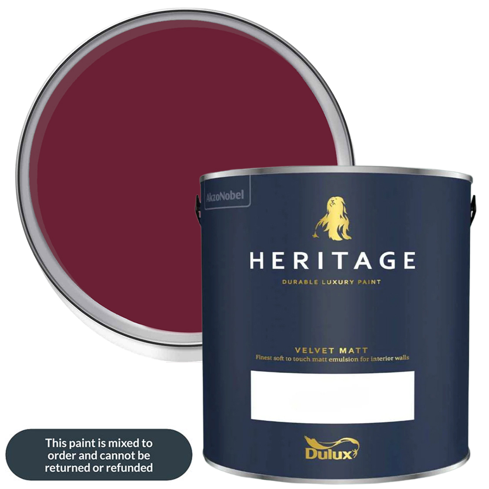 Dulux Heritage Walls and Ceilings Florentine Red Velvet Matt Emulsion Paint 1L Image 1
