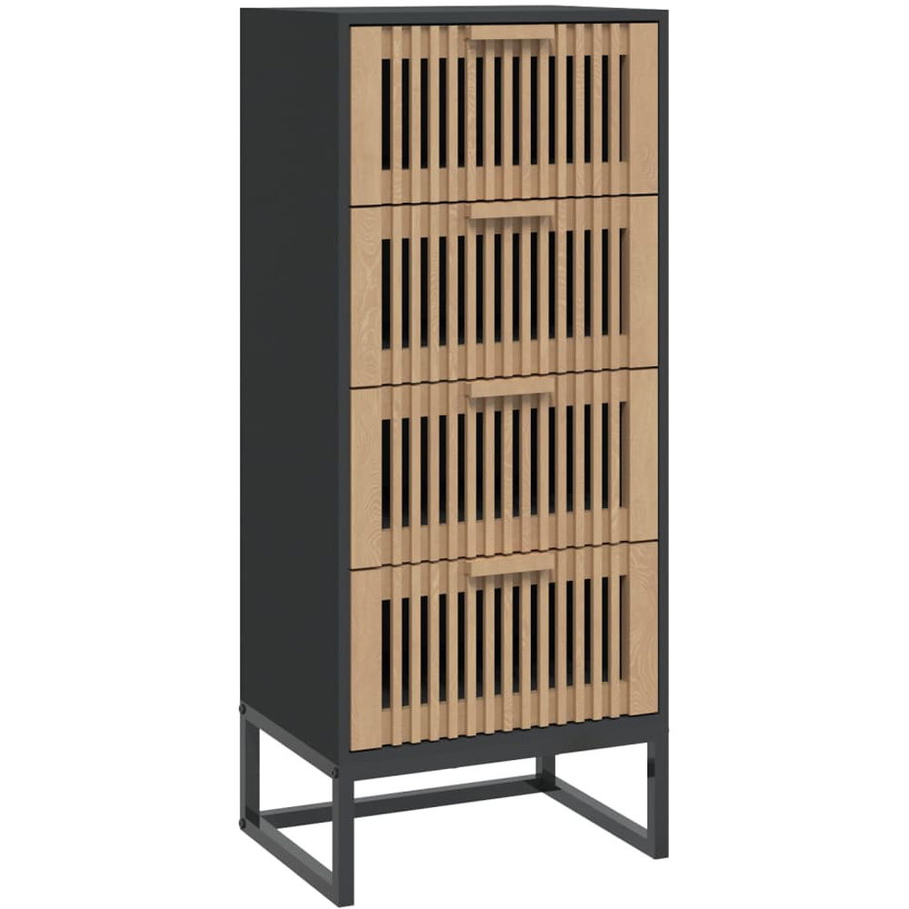 vidaXL 4 Drawer Black Highboard Image 2