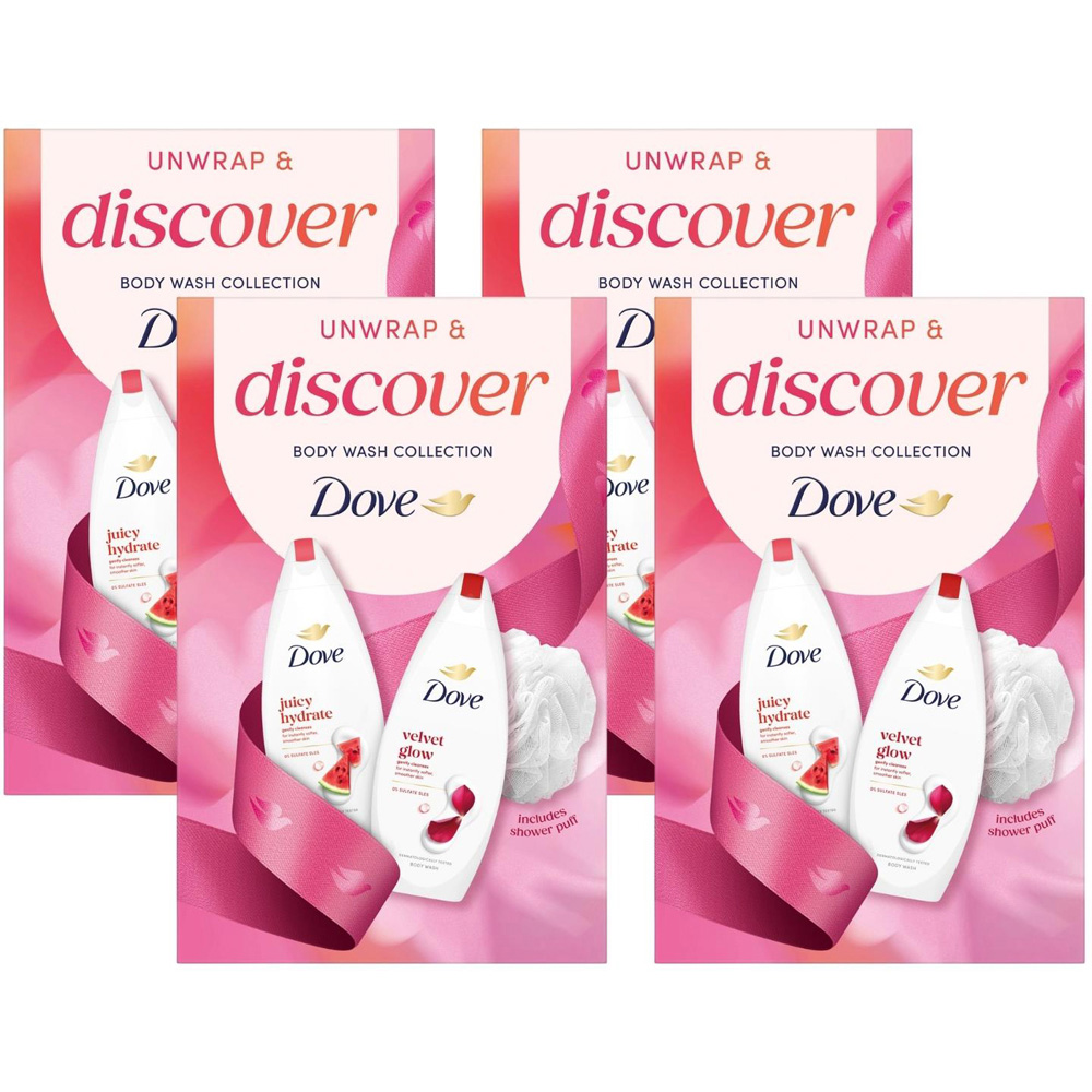 Dove Unwrap and Discover Body Wash Collection Gift Set 2 Piece 4 Pack Image 1