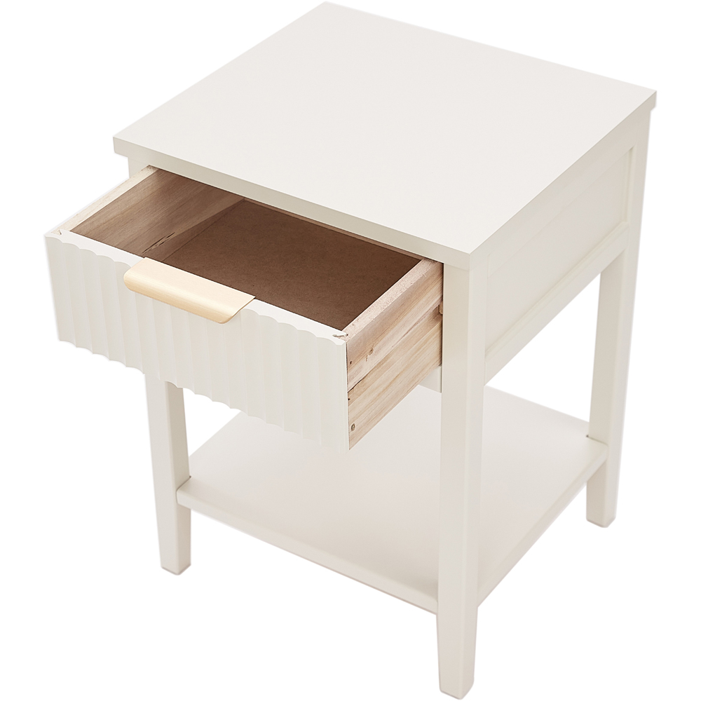 Monti Single Drawer White Bedside Table Image 5