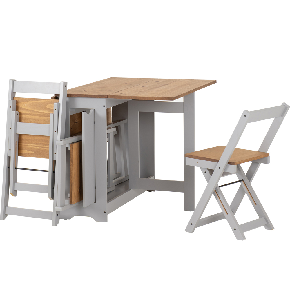 Seconique Santos Butterfly 4 Seater Dining Set Slate Grey Distressed Waxed Pine Image 4