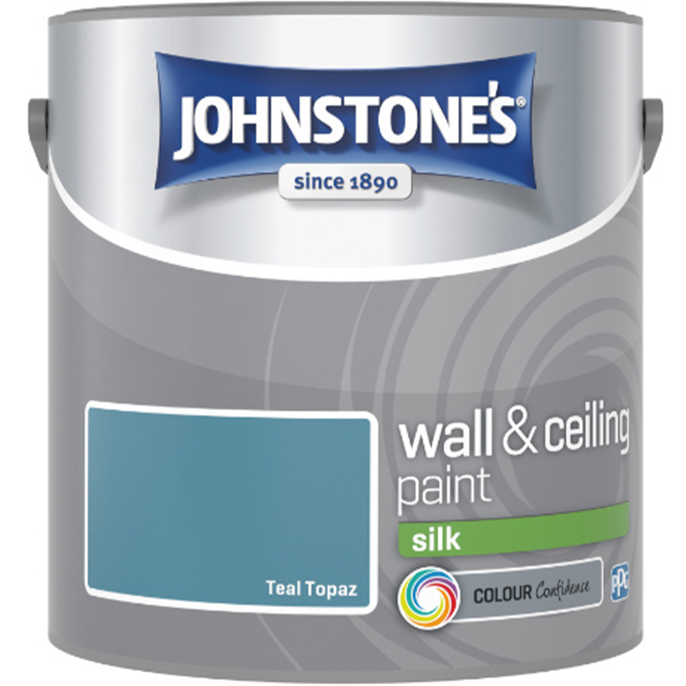 Johnstone's Walls & Ceilings Teal Topaz Silk Emulsion Paint 2.5L Image 2