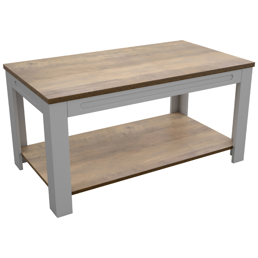 AVF Whitesands Satin Grey and Wood Coffee Table Image 2