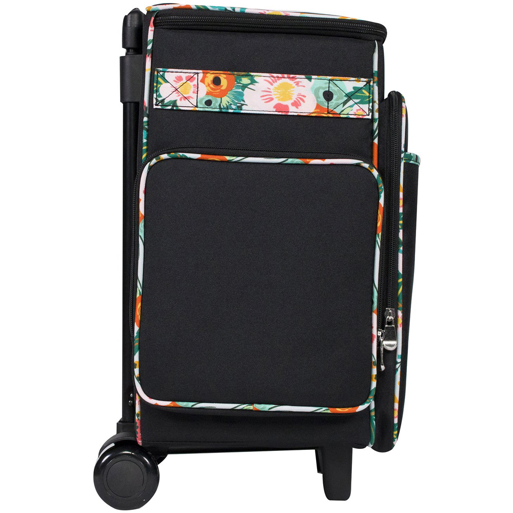 Everything Mary EVM6362-10 Black Floral Rolling Tote Trolley Bag 36.2 x 22.2 x 39.3cm Image 6