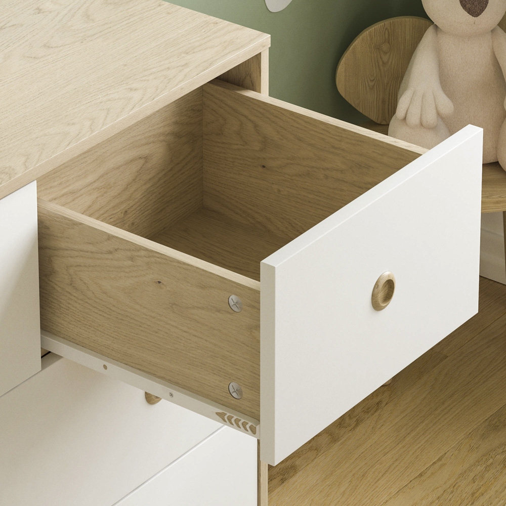 Junior Vida Neptune 5 Drawer White and Oak Storage Chest Image 4