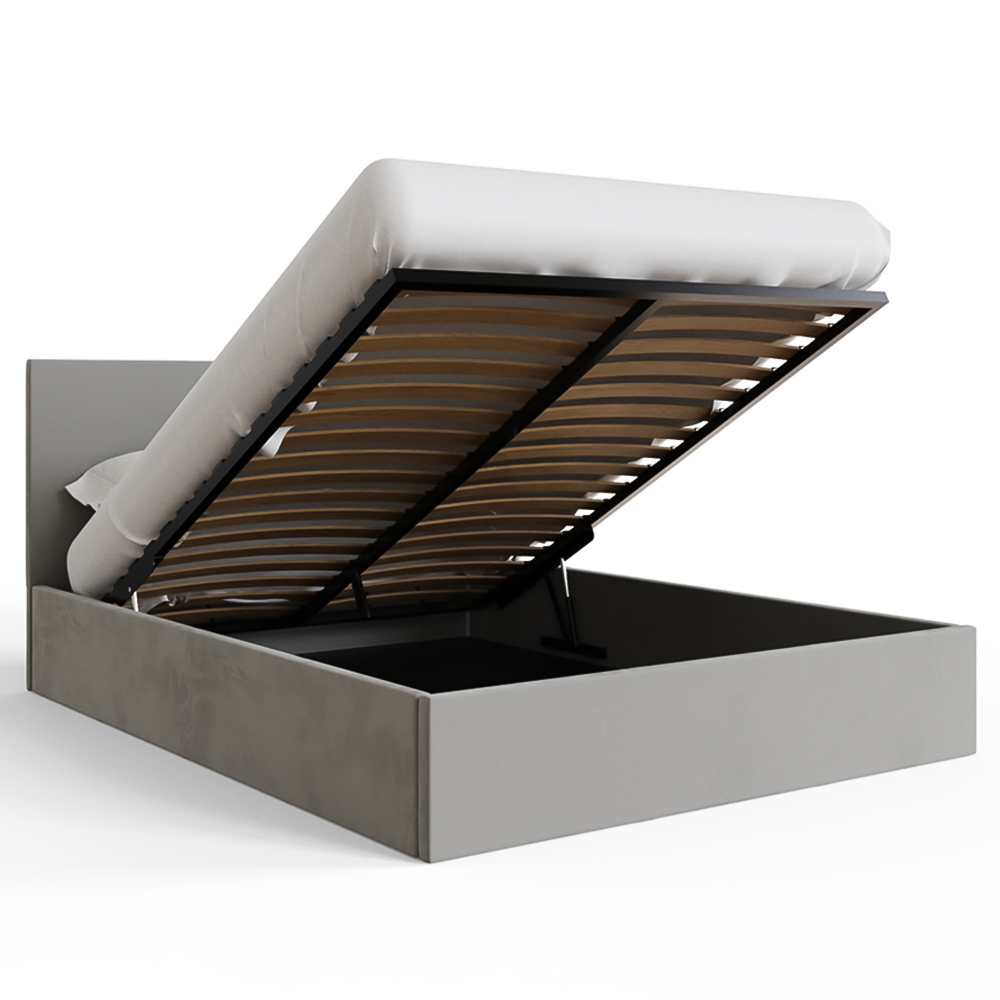 GFW Small Double Charcoal Grey Velvet End Lift Ottoman Bed Image 6