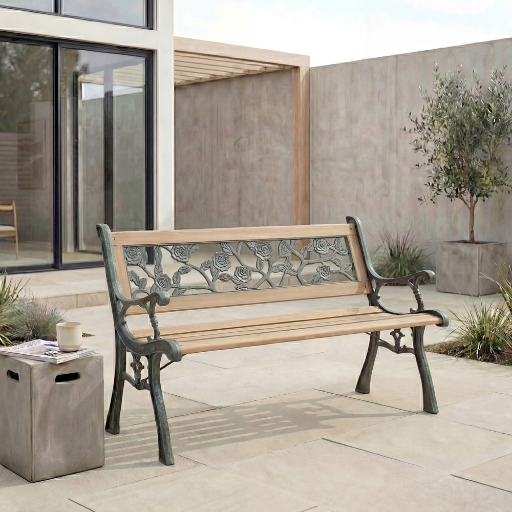 GARDEN VIDA Rose Style Garden Bench Image 7