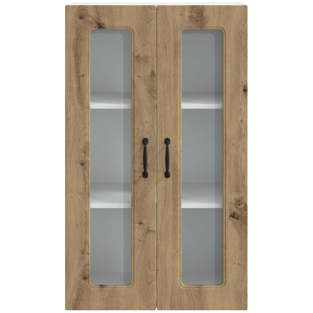 vidaXL 2 Glass Door Artisan Oak Kitchen Wall Cabinet Image 4