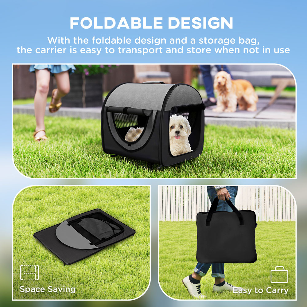PawHut Folding Fabric Pet Travel Carrier Cage Image 8