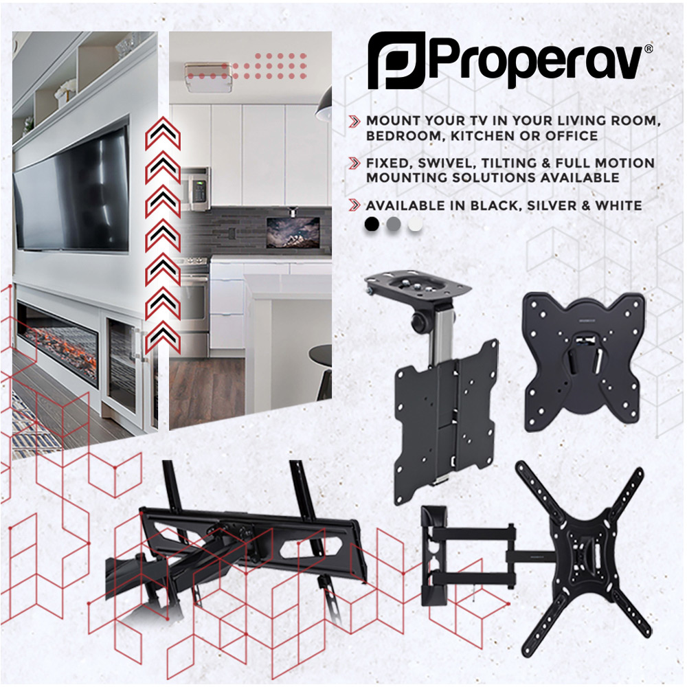 ProperAV Black 23 to 55 Inch Heavy Duty Swing Arm Tilt and Swivel TV Bracket Image 7