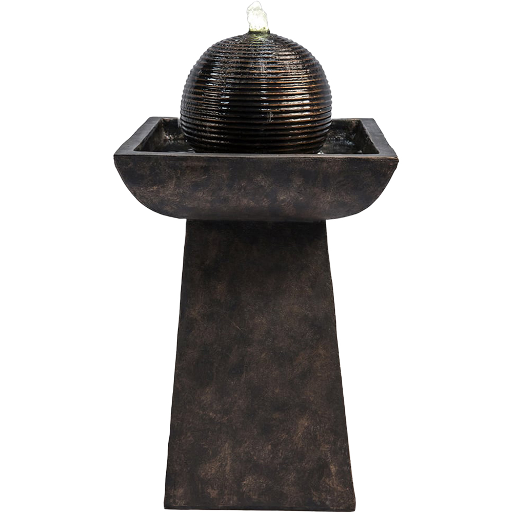 Teamson Home Pedestal with Orb Outdoor Fountain and LED Light Image 1