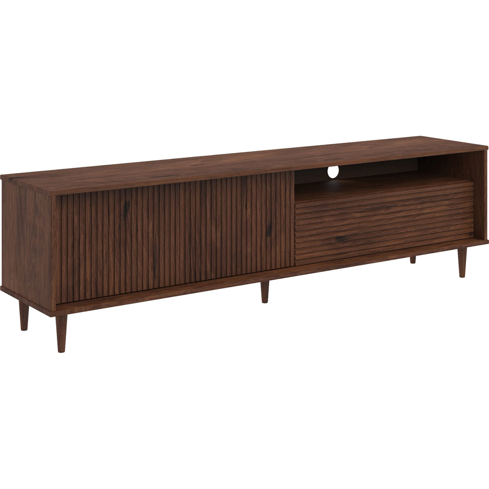 Loft24 Jerzy 2 Door Single Flap Door Stained Wax Lowboard Storage Cabinet Image 2