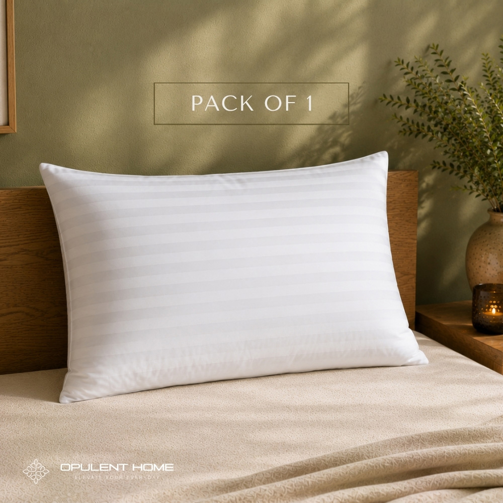 Opulent Home White Striped Medium-Firm Pillow Image 4