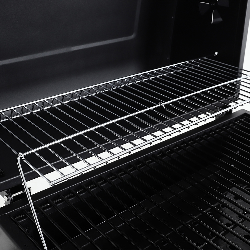 Living and Home Outdoor BBQ Charcoal Grill with Side Tables Image 4