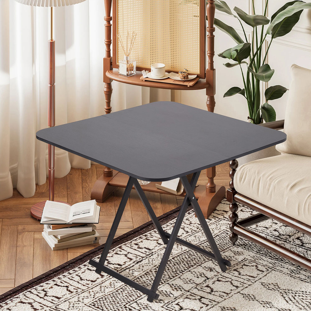 Living and Home 2 Seater Black Foldable MDF Dining Table Image 7
