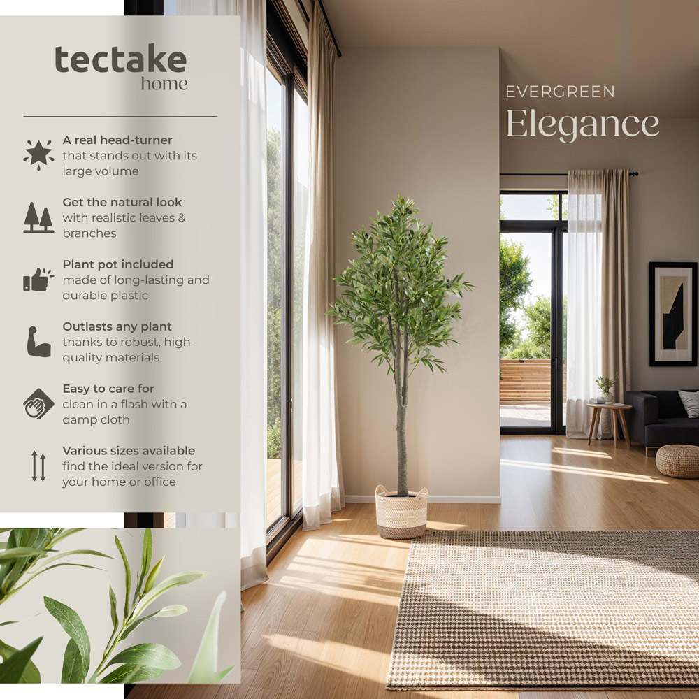 tectake Artificial Olive Tree in Pot 150cm Image 6