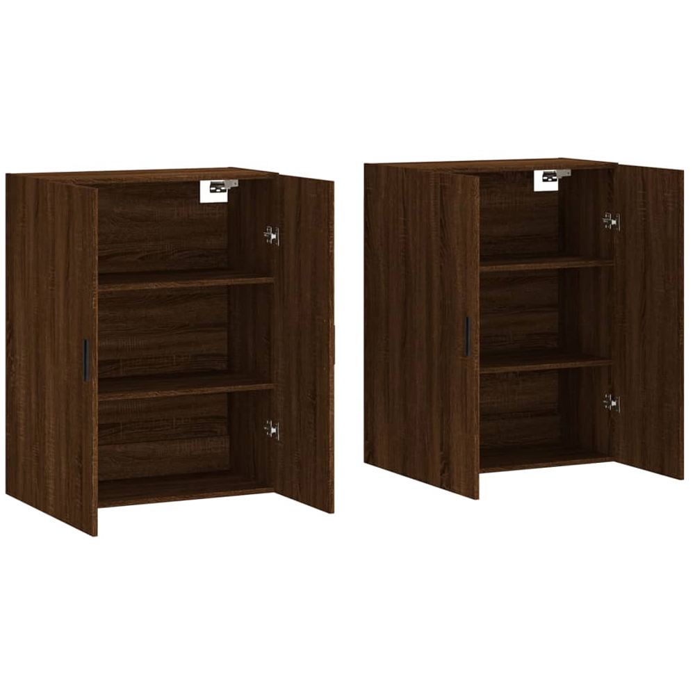 vidaXL 2 Door Brown Oak Wall Mounted Cabinet Set of 2 Image 4