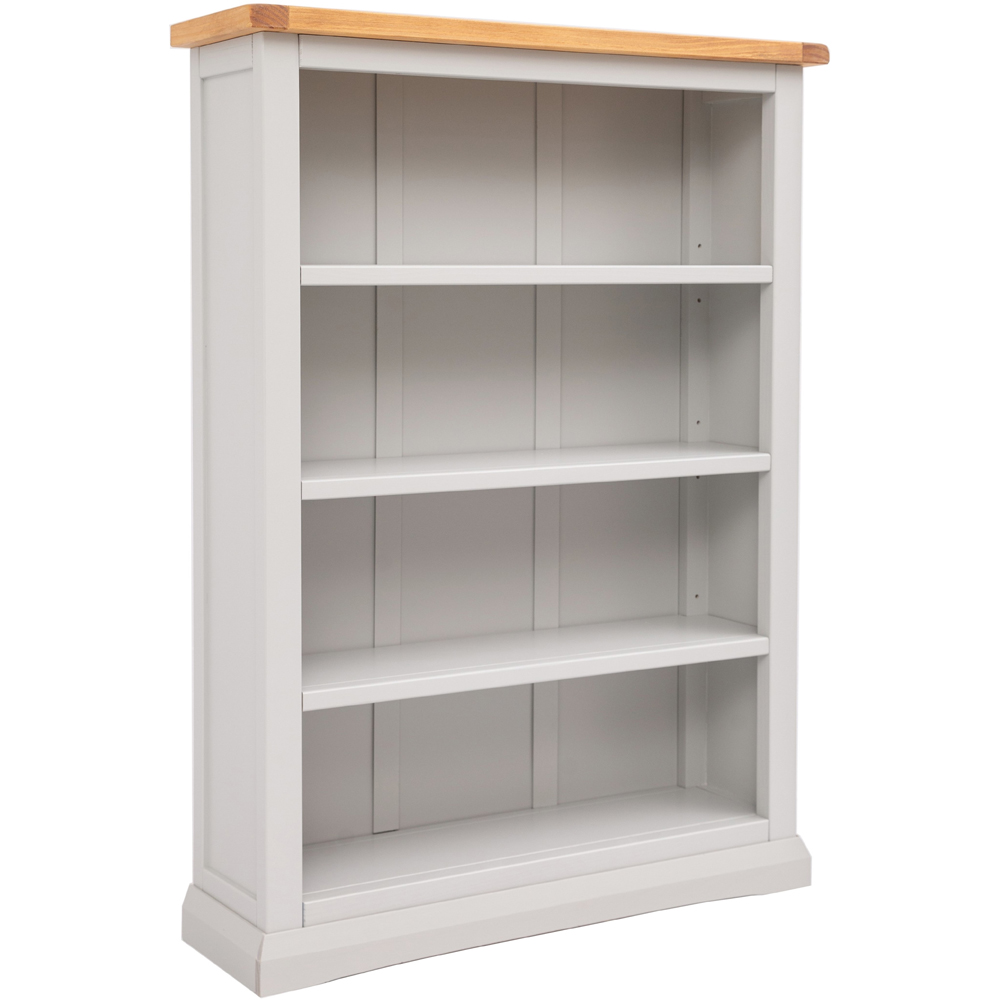 Loreo 4 Shelf Light Grey Wide Bookcase Image 3