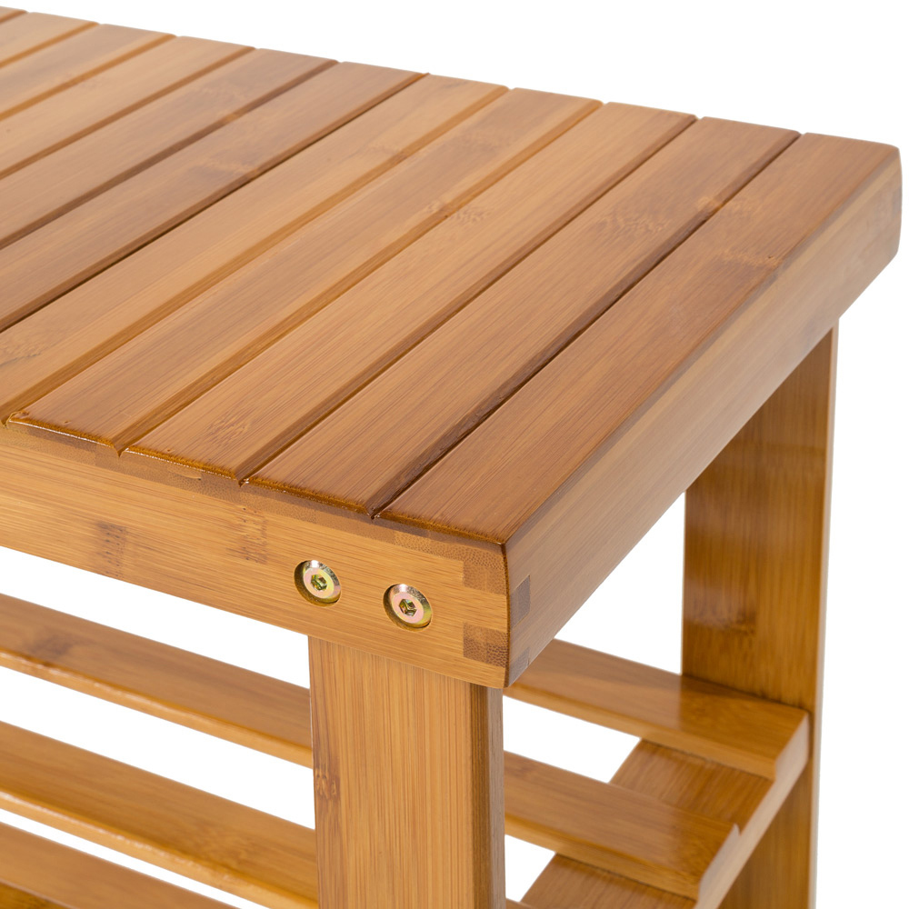 tectake 2 Shelf Shoe Rack with Bench Image 4