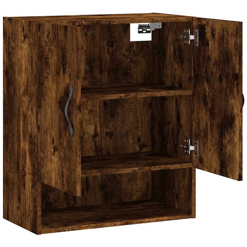 vidaXL 2 Door Single Shelf Smoked Oak Wall Cabinet Image 6