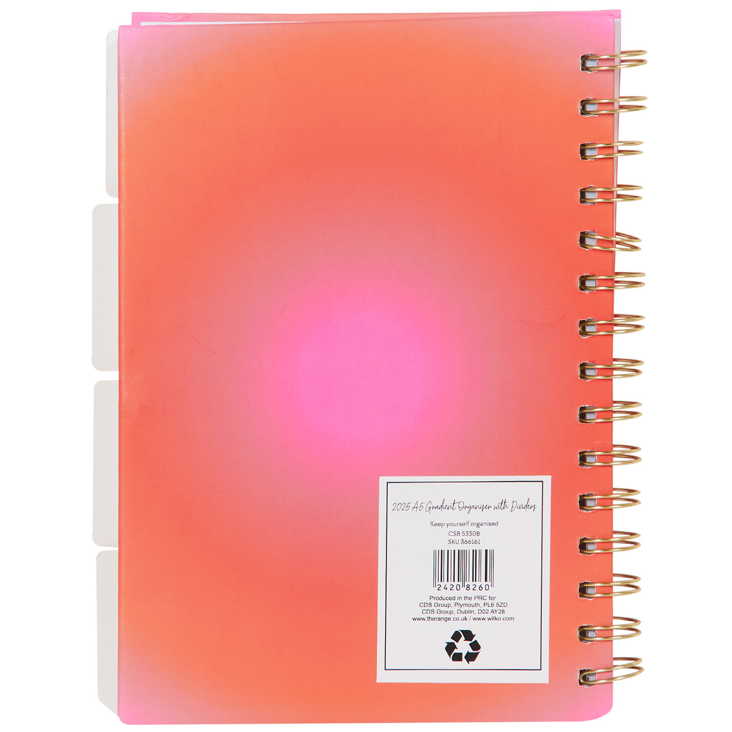 2025 Gradient Organiser with Dividers A5 - Multicolour Image 9