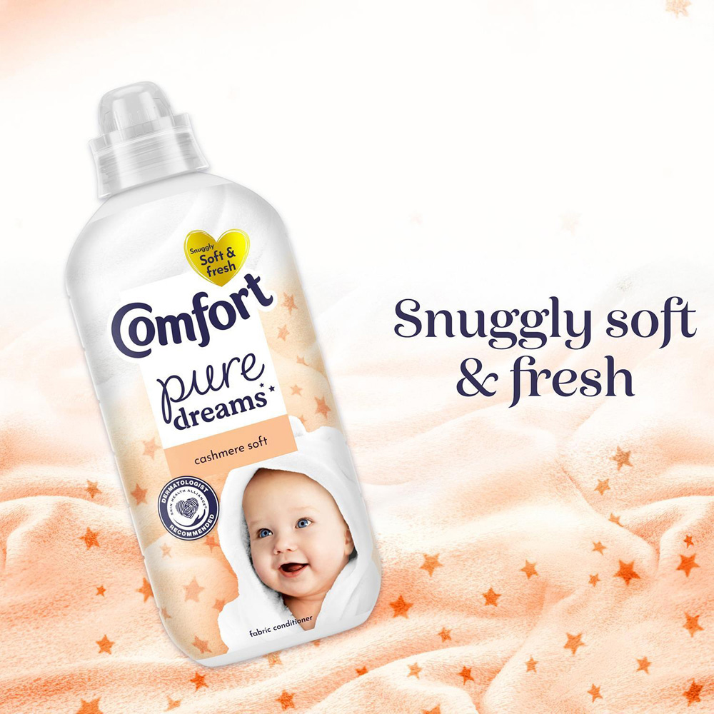 Comfort Pure Dreams Cashmere Soft Fabric Conditioner 48 Washes 1.44L 6 Pack Image 5