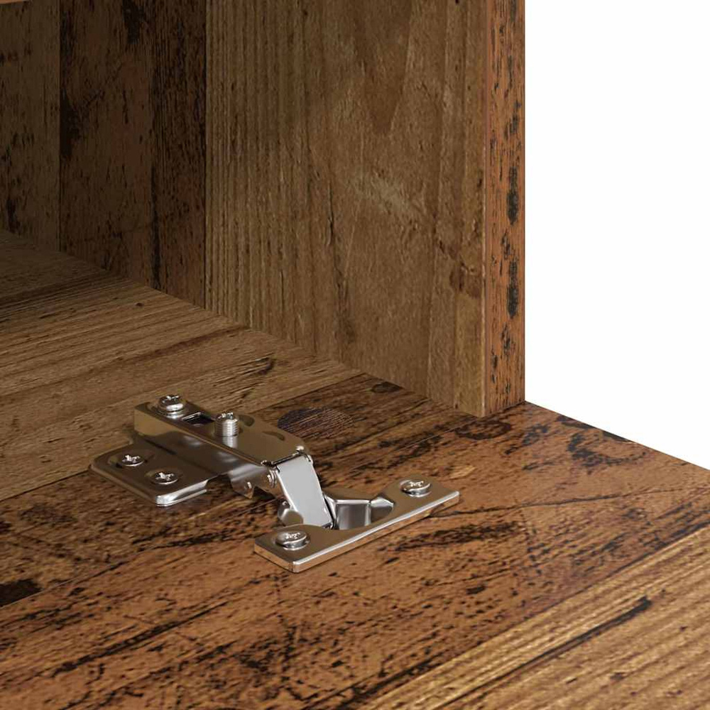 vidaXL 2 Door 2 Shelf Old Wood Wall Mounted TV Unit Set of 2 Image 8