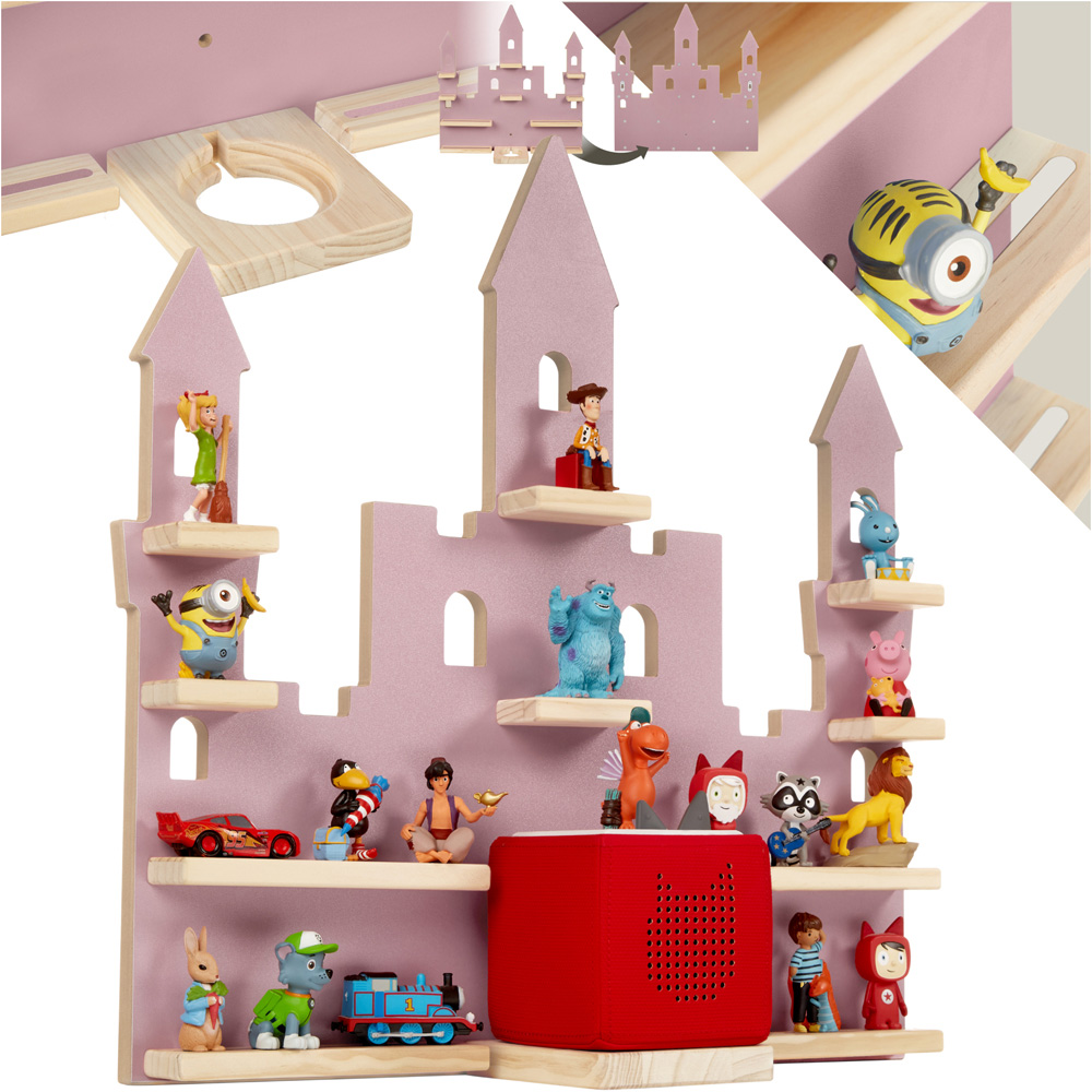 tectake 10 Shelf Pink Princess Palace Magnetic Floating Shelf Image 2