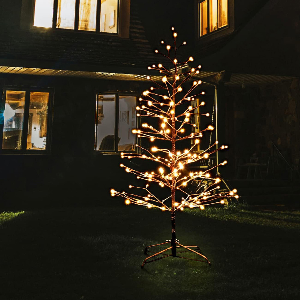 Shatchi Warm White LED Pre-Lit Brown Twig Artificial Christmas Tree 7ft Image 2