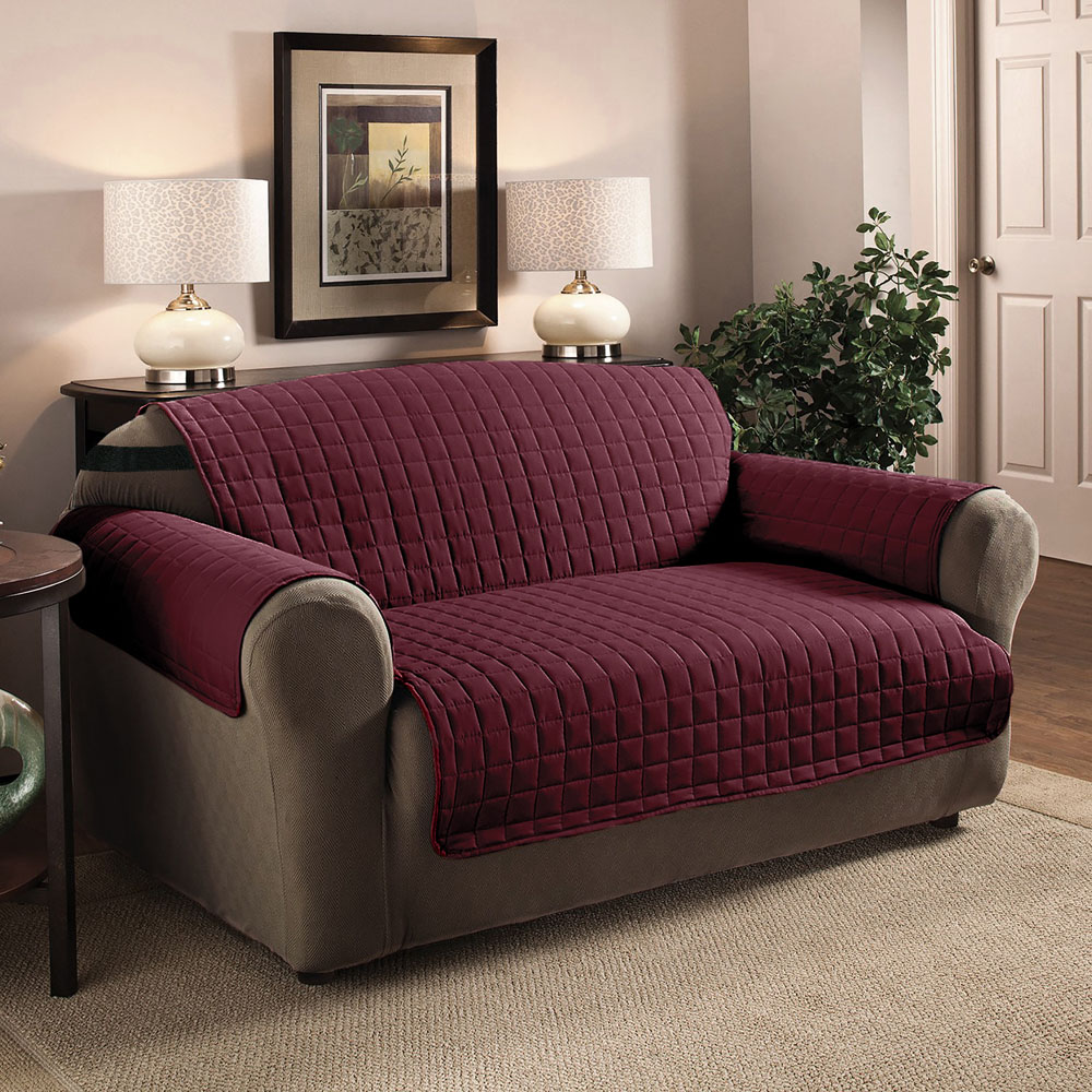 Homerepublic 2 Seater Wine Microfibre Water-Repellent Sofa Protector Image 2