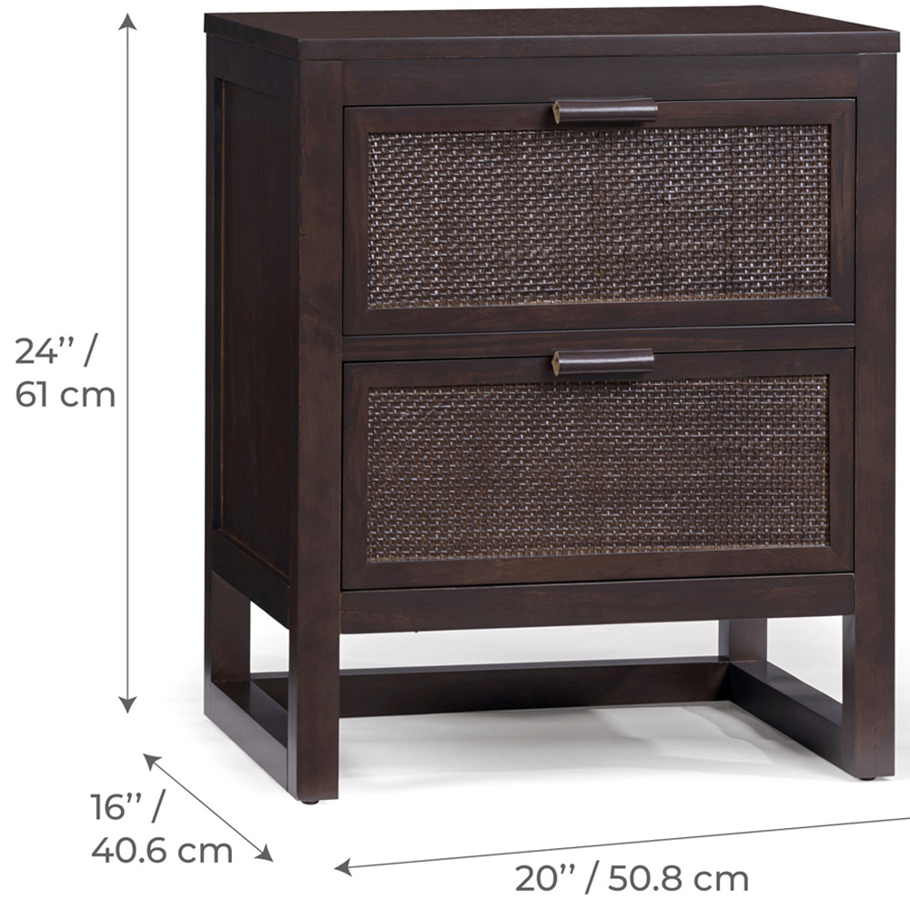 Teamson Home Hatteras 2 Drawer Espresso Nightstand Image 9