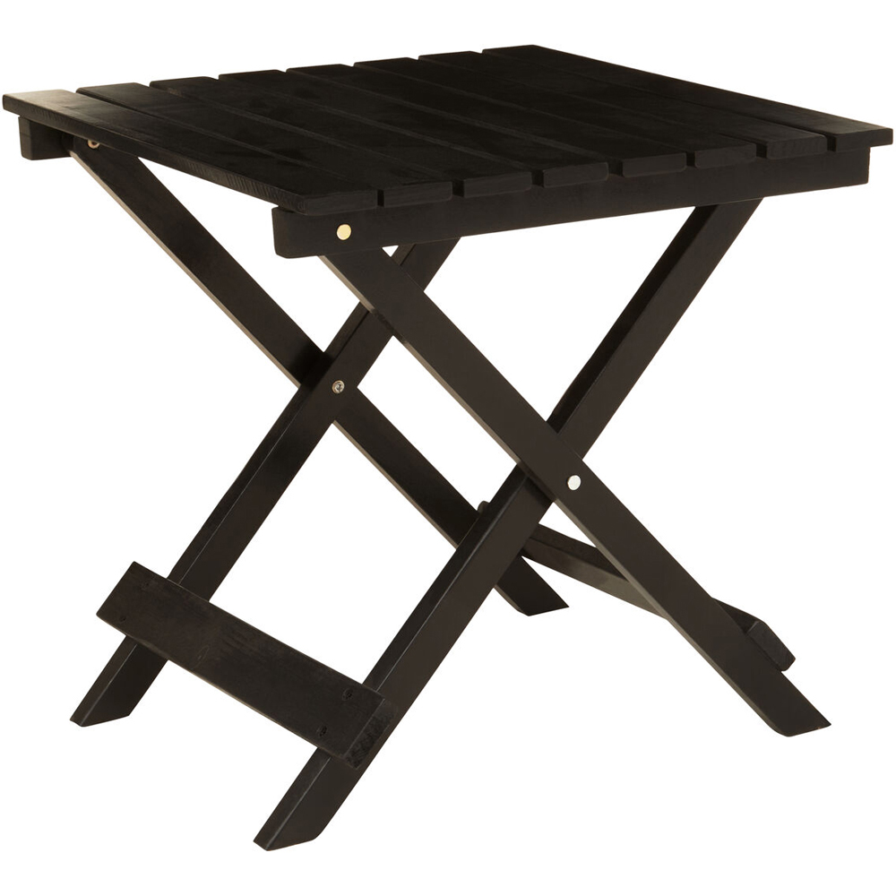 Premier Housewares 2 Seater Black Wooden Foldable Outdoor Dining Table Image 2