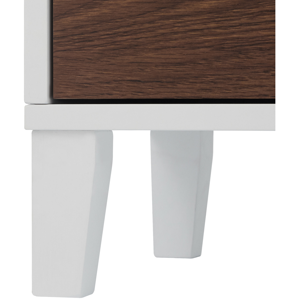 Teamson Home Tyler 2 Door Walnut and White Wooden Linen Tower Cabinet Image 4
