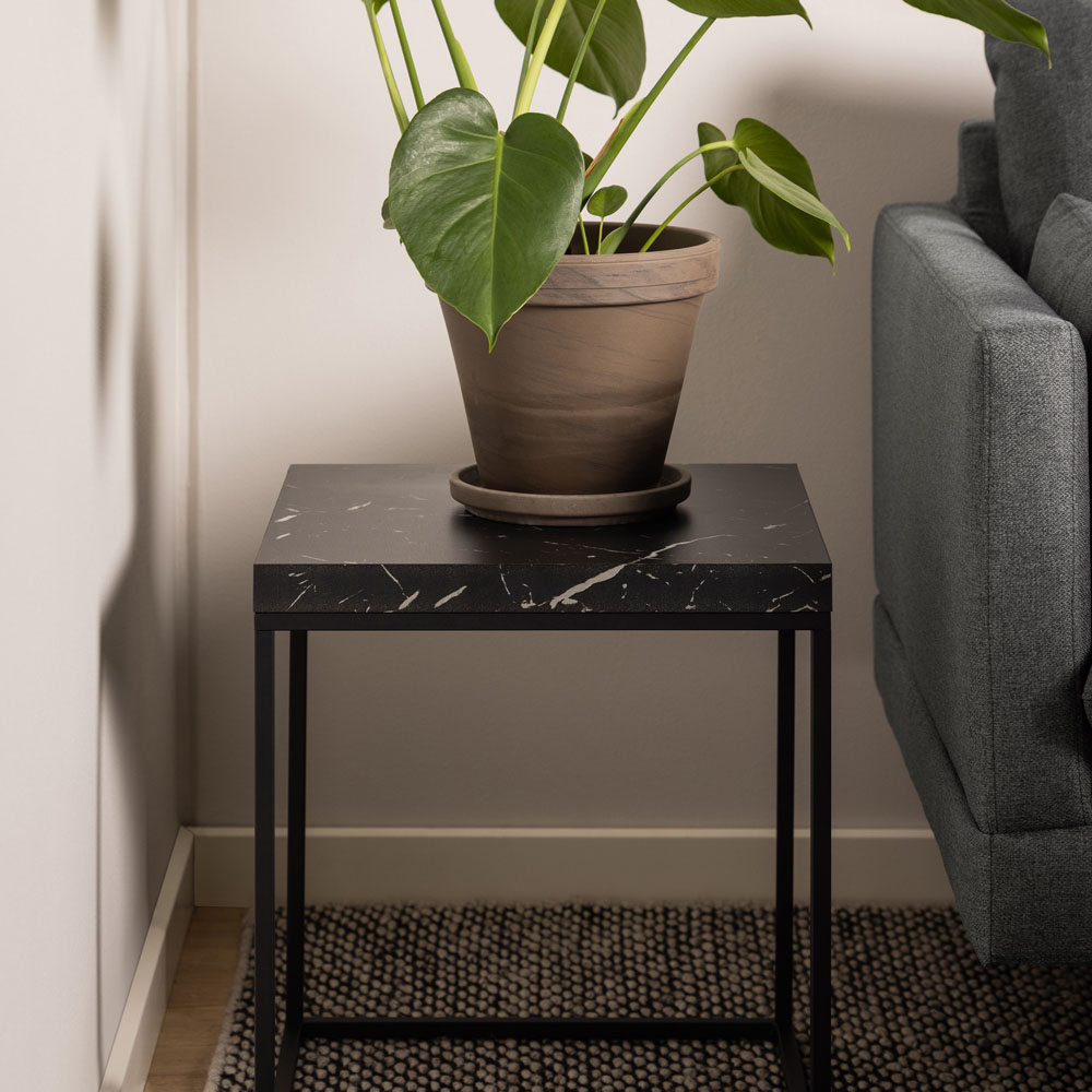 Florence Barossa Black Marble Marquina Top Side Table Image 6